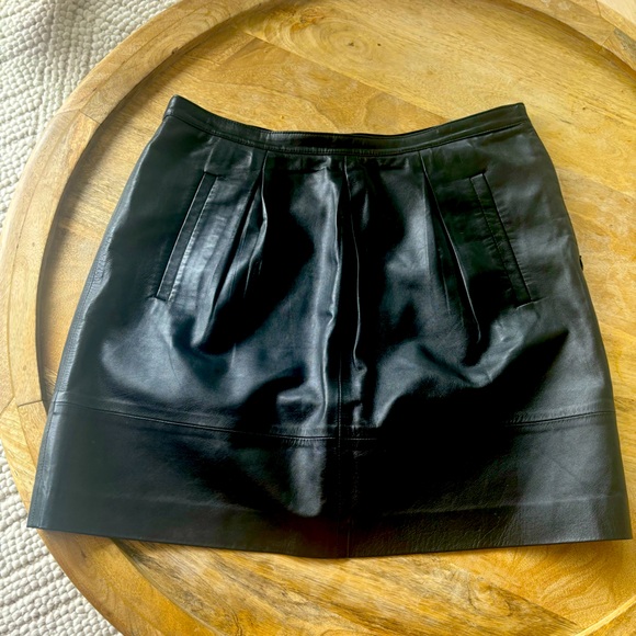 Black Leather J Crew Mini Skirt - Picture 1 of 5